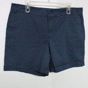 Chaps Blue White Stars Flat Front Zip Shorts